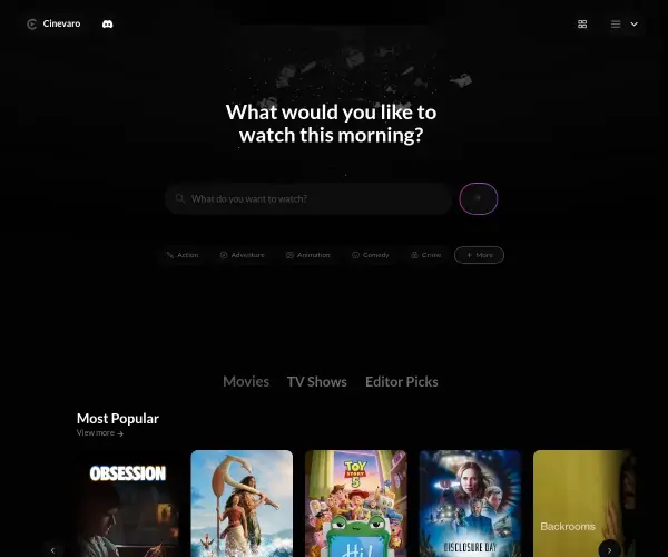 Screenshot of Cinevaro